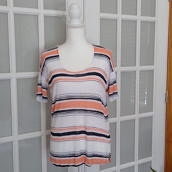 Splendid Tissue Striped Scoop Neck T-shirt - Picture 1 of 14